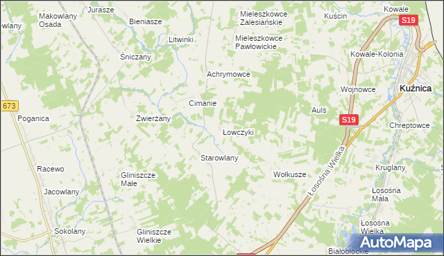 mapa Łowczyki, Łowczyki na mapie Targeo