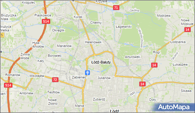 mapa Radogoszcz gmina Łódź, Radogoszcz gmina Łódź na mapie Targeo