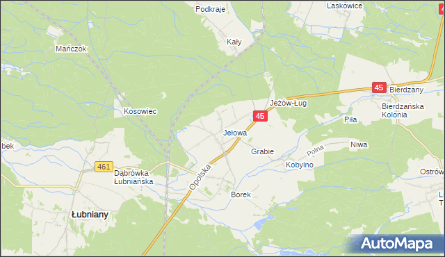 mapa Jełowa, Jełowa na mapie Targeo