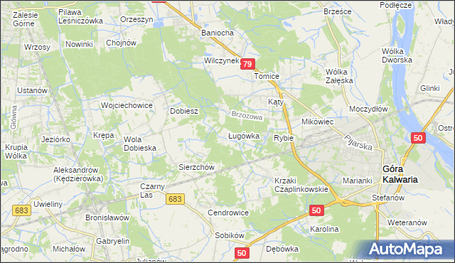 mapa Ługówka, Ługówka na mapie Targeo