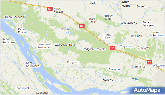 mapa Podgórze-Parcele, Podgórze-Parcele na mapie Targeo