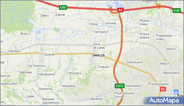 mapa Świlcza, Świlcza na mapie Targeo