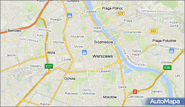 mapa Warszawy, Warszawa na mapie Targeo