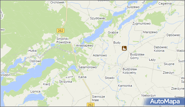 mapa Adamowo gmina Kleczew, Adamowo gmina Kleczew na mapie Targeo