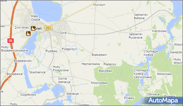 mapa Białożewin, Białożewin na mapie Targeo