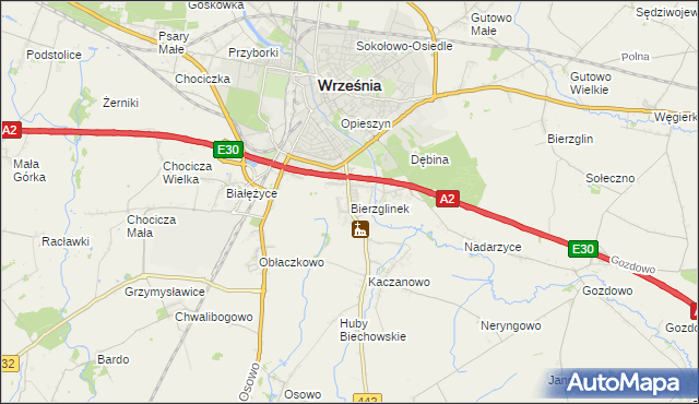 mapa Bierzglinek, Bierzglinek na mapie Targeo