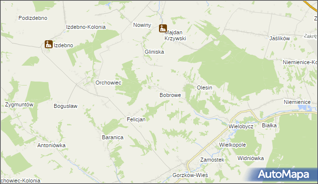 mapa Bobrowe, Bobrowe na mapie Targeo