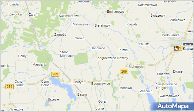 mapa Bogusławice-Nowiny, Bogusławice-Nowiny na mapie Targeo