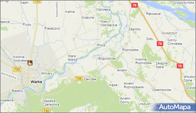 mapa Boguszków, Boguszków na mapie Targeo