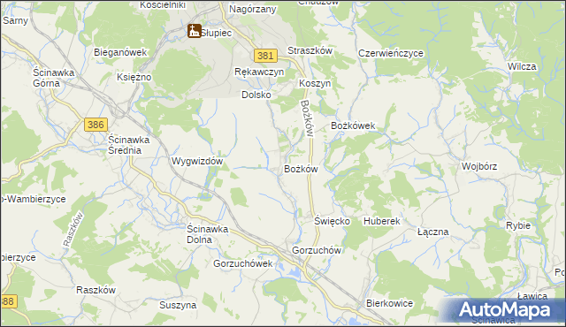 mapa Bożków, Bożków na mapie Targeo