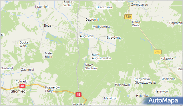 mapa Budy Augustowskie, Budy Augustowskie na mapie Targeo