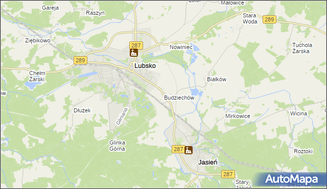 mapa Budziechów, Budziechów na mapie Targeo