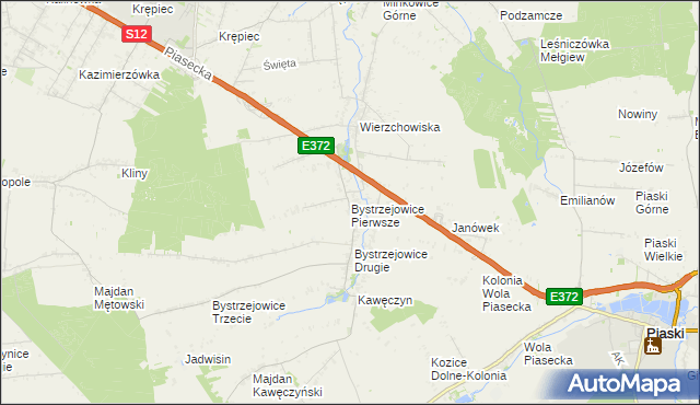 mapa Bystrzejowice Pierwsze, Bystrzejowice Pierwsze na mapie Targeo