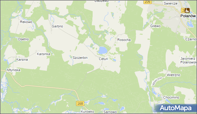 mapa Cetuń, Cetuń na mapie Targeo