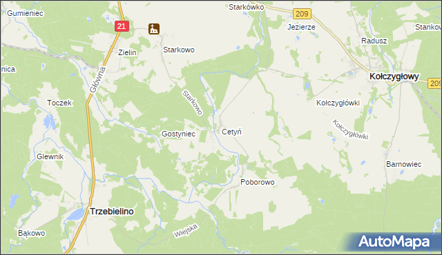 mapa Cetyń, Cetyń na mapie Targeo