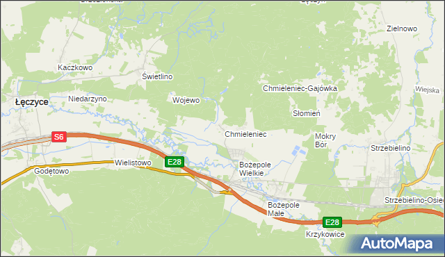 mapa Chmieleniec, Chmieleniec na mapie Targeo