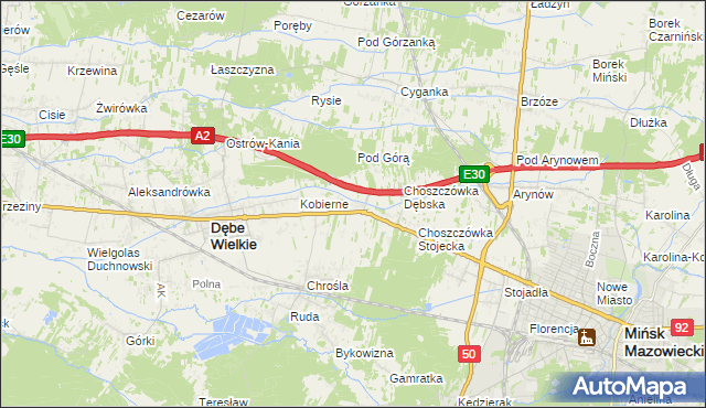 mapa Choszczówka Rudzka, Choszczówka Rudzka na mapie Targeo