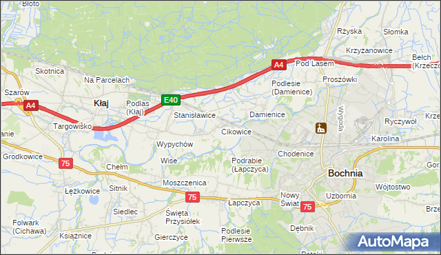 mapa Cikowice, Cikowice na mapie Targeo