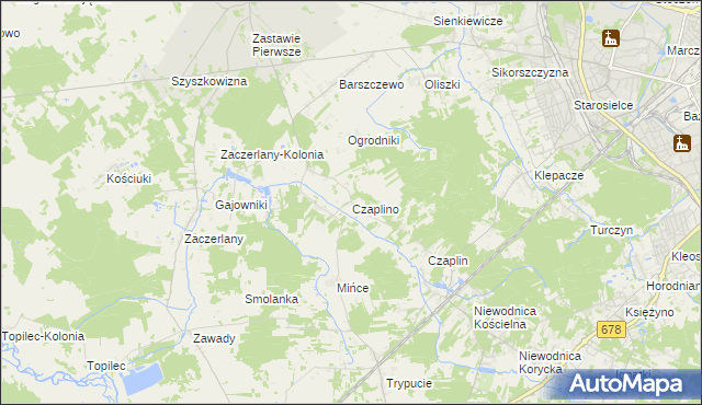 mapa Czaplino gmina Choroszcz, Czaplino gmina Choroszcz na mapie Targeo