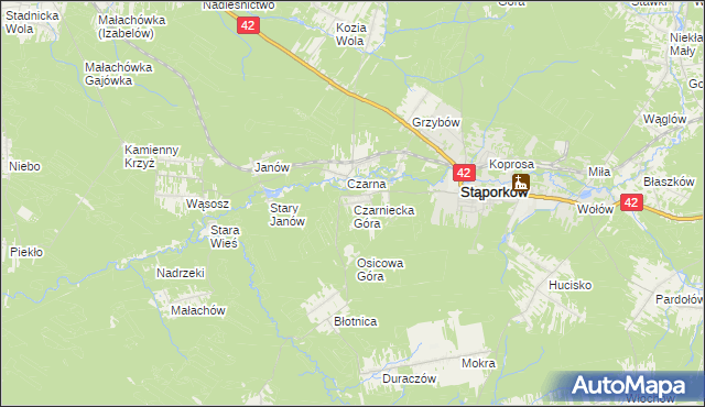 mapa Czarniecka Góra, Czarniecka Góra na mapie Targeo