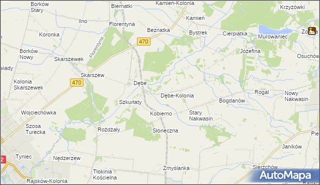 mapa Dębe-Kolonia, Dębe-Kolonia na mapie Targeo