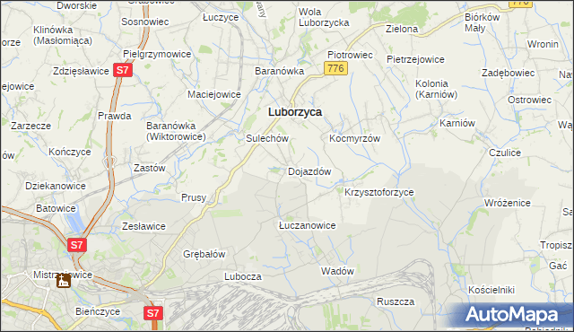 mapa Dojazdów, Dojazdów na mapie Targeo