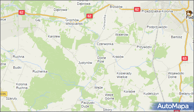 mapa Dolne Pole gmina Sokołów Podlaski, Dolne Pole gmina Sokołów Podlaski na mapie Targeo