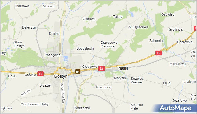 mapa Drzęczewo Drugie, Drzęczewo Drugie na mapie Targeo