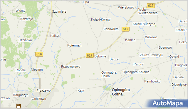 mapa Dzbonie, Dzbonie na mapie Targeo