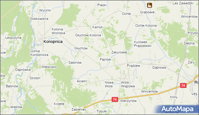 mapa Fajnów, Fajnów na mapie Targeo