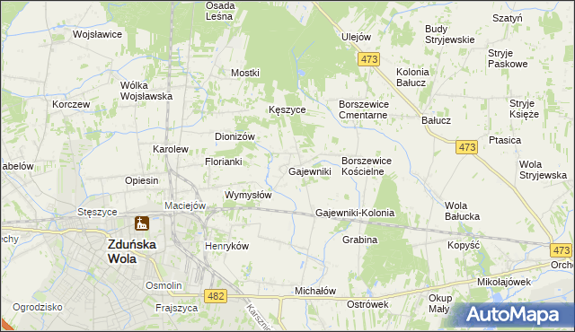 mapa Gajewniki, Gajewniki na mapie Targeo