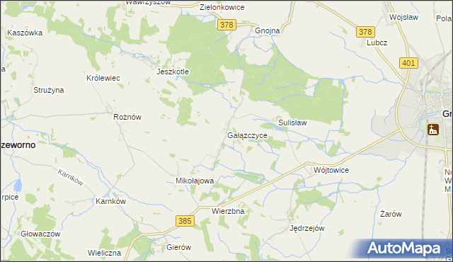 mapa Gałązczyce, Gałązczyce na mapie Targeo