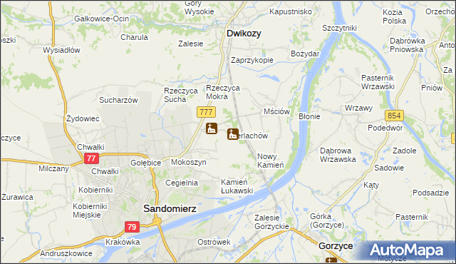 mapa Gierlachów, Gierlachów na mapie Targeo