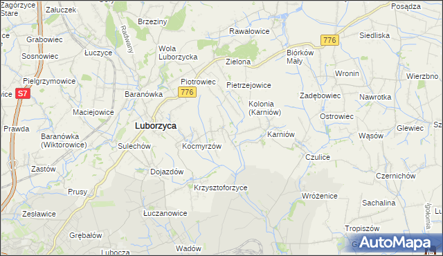 mapa Głęboka gmina Kocmyrzów-Luborzyca, Głęboka gmina Kocmyrzów-Luborzyca na mapie Targeo