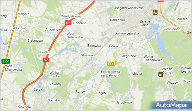 mapa Głosków-Letnisko, Głosków-Letnisko na mapie Targeo