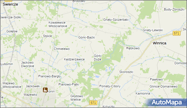mapa Górki Duże gmina Winnica, Górki Duże gmina Winnica na mapie Targeo