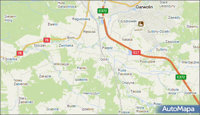 mapa Górki gmina Garwolin, Górki gmina Garwolin na mapie Targeo