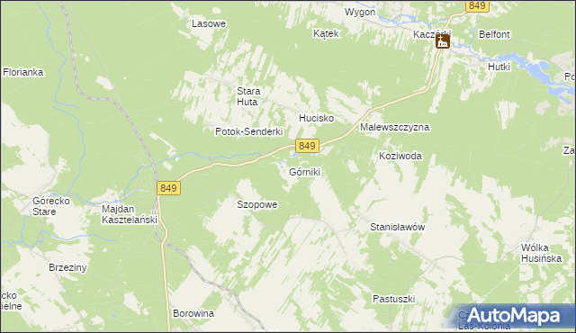 mapa Górniki gmina Józefów, Górniki gmina Józefów na mapie Targeo