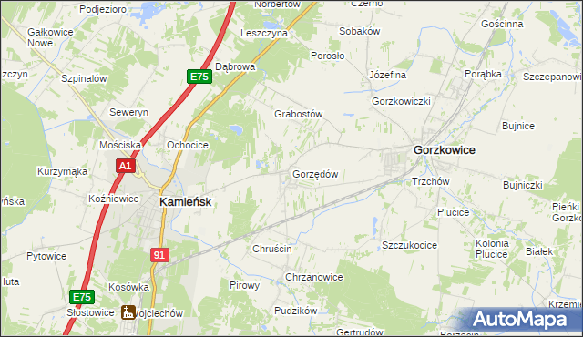 mapa Gorzędów, Gorzędów na mapie Targeo