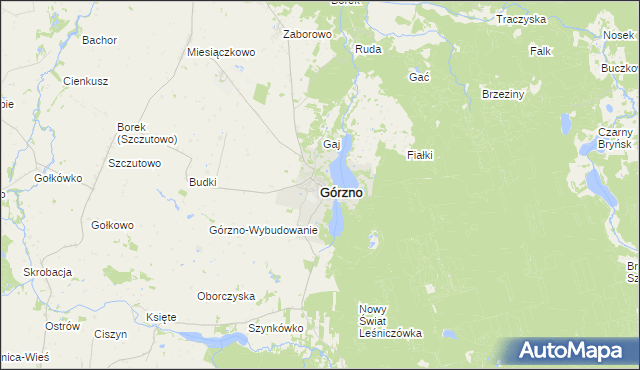mapa Górzno powiat brodnicki, Górzno powiat brodnicki na mapie Targeo