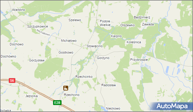 mapa Gorzyno, Gorzyno na mapie Targeo