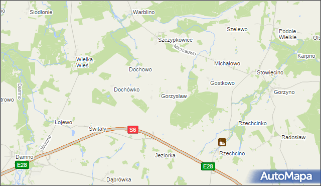 mapa Gorzysław gmina Główczyce, Gorzysław gmina Główczyce na mapie Targeo