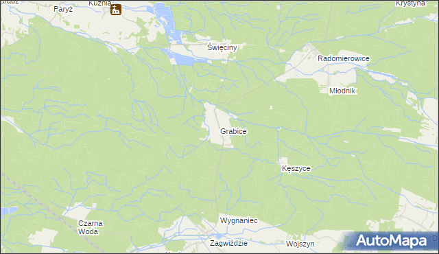 mapa Grabice gmina Murów, Grabice gmina Murów na mapie Targeo