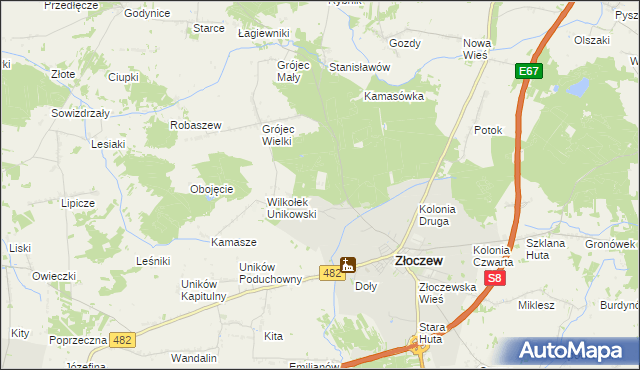 mapa Grójec Wielki Leśniczówka, Grójec Wielki Leśniczówka na mapie Targeo