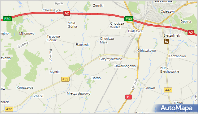 mapa Grzymysławice, Grzymysławice na mapie Targeo