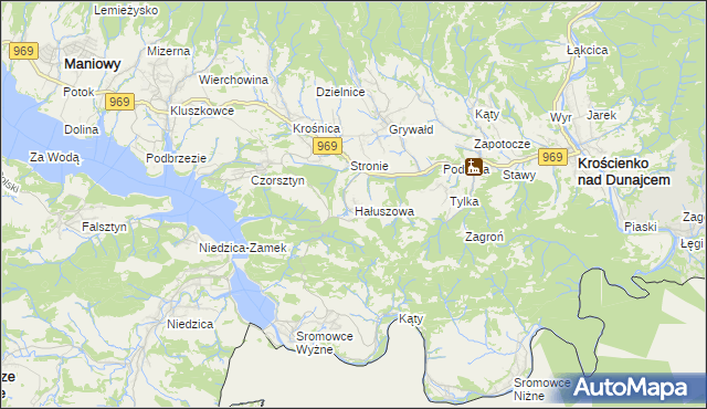 mapa Hałuszowa, Hałuszowa na mapie Targeo