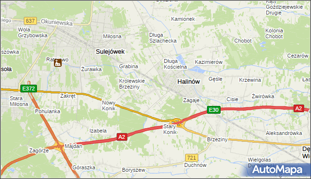 mapa Hipolitów gmina Halinów, Hipolitów gmina Halinów na mapie Targeo