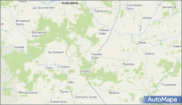 mapa Hołówki Duże, Hołówki Duże na mapie Targeo