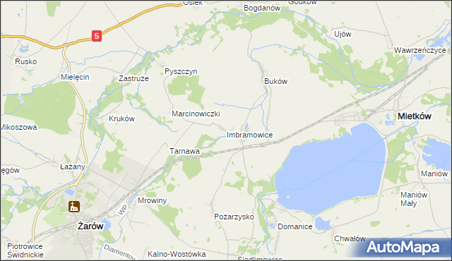 mapa Imbramowice gmina Żarów, Imbramowice gmina Żarów na mapie Targeo