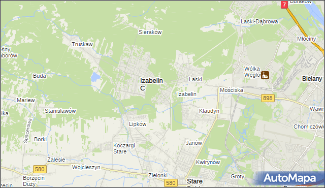 mapa Izabelin B, Izabelin B na mapie Targeo